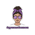 Gymnastics Mom Sticker — Purple Bandana Mom with #gymnasticsmom Text